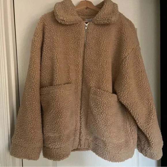 PRINCESS POLLY Brown Oversized Teddy Coat - Picture 4 of 7